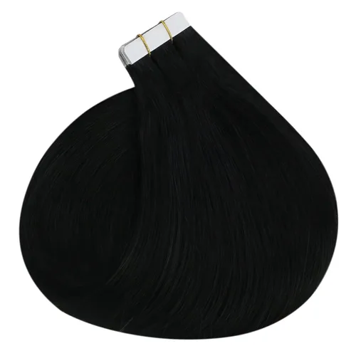 Miniatura 7 de Ugeat Extensiones de cabello humano con cinta invisible, extensiones de cabello negro con cinta, extensiones de cabello humano negro azabache