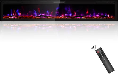 Miniatura 15 de Zionheat - Chimenea eléctrica ultrafina de 36 pulgadas para sala de estar, chimenea independiente/insertos/montado en la pared con control remoto