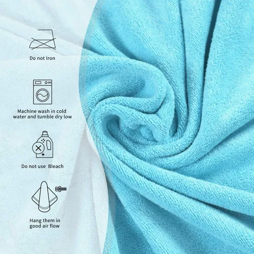 Miniatura 5 de MERRY HOME Paquete de 6 toallas de baño, 27 x 55 pulgadas, juego de toallas de baño de microfibra grandes para adultos, hombres y mujeres, ultra