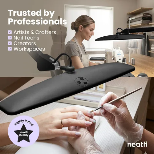 Miniatura 4 de Neatfi Elite - Lámpara de trabajo HD XL, 1600 lúmenes, 84 LED SMD, 6500K, atenuación no polar, luz de escritorio para el hogar, la oficina y la sala