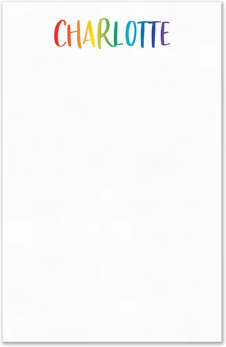 Miniatura 6 de Bloc de notas personalizado para niños con nombre en colores brillantes del arco iris, fuente linda, bloc de notas de escritura desprendible