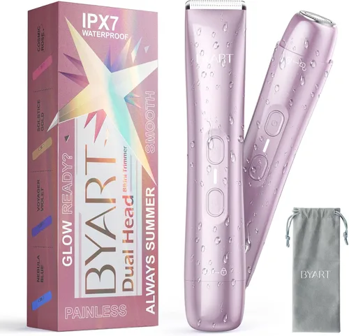 Miniatura 10 de BYART Recortadora de bikini de pelo púbico para mujer, maquinillas de afeitar eléctricas para área privada y piel sensible, afeitadora recargable