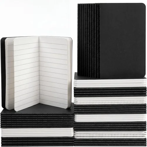 Qeeenar 60 Pzs Cuadernos de Bolsillo Mini Diario a Granel, Suministros de Regreso a la Escuela 2.5 x 4 pulgadas Papel Kraft Pequeños Blocs de Notas