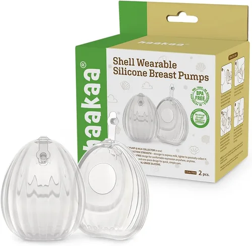Miniatura 12 de HAAKAA Shell - Extractor de leche manual manos libres, silicona de grado médico, compacto, portátil y discreto, válvula a prueba de fugas, 2.5
