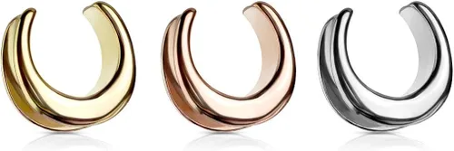 Miniatura 4 de Pierced Owl - Rose Gold Tone Plain Saddle Spreader Ear Gauges in 316L Stainless Steel, Sold as A Pair