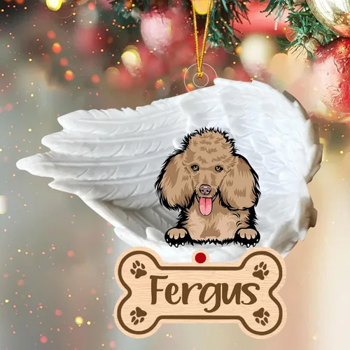 Miniatura 43 de Adorno de perro afgano de 1 ángel, adorno acrílico 2D personalizado conmemorativo para perros, regalo por pérdida de mascotas, regalo