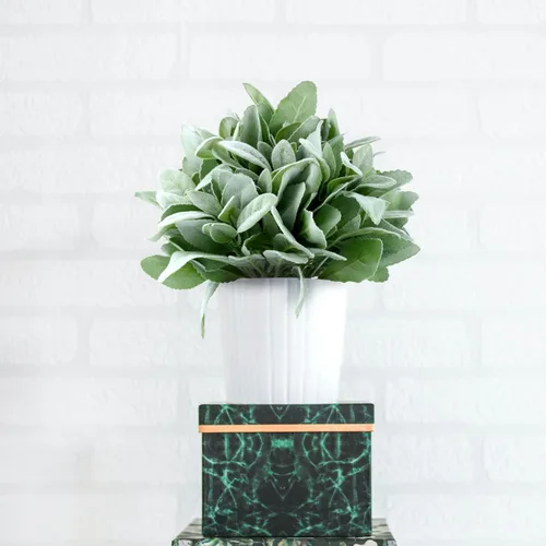 Miniatura 7 de Giegxin Guirnalda de tallos de orejas de cordero, 24 piezas de tallos artificiales de vegetación falsa flocada, decoración de corderos falsos