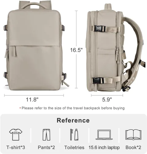 Miniatura 3 de coofay Mochila de viaje, para laptop, unisex, aprobada para aviones, bolsa de mano, equipaje, para artículos personales, para debajo del asiento