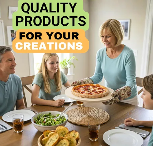 Miniatura 5 de Piedra de pizza grande para horno de 16 pulgadas, piedra redonda para pizza para parrilla con asas, juego de pala y cortador de pizza de madera