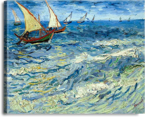 Miniatura 229 de A&T ARTWORK Noche estrellada sobre el Ródano de Vincent Van Gogh. Tamaño del marco: 36 x 30 pulgadas, tamaño de la imagen: 30 x 24 pulgadas