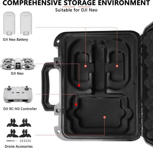 Miniatura 2 de Neo Case - Funda rígida portátil impermeable para DJI Drone Combo, control remoto RC-N3, baterías y accesorios