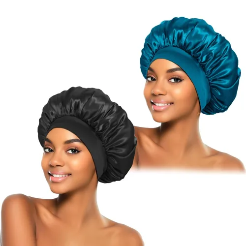 Miniatura 15 de ZHENSILK 2 piezas de gorro de satén para dormir, gorros de seda para el cabello, gorro de dormir de seda con banda elástica suave, envoltura