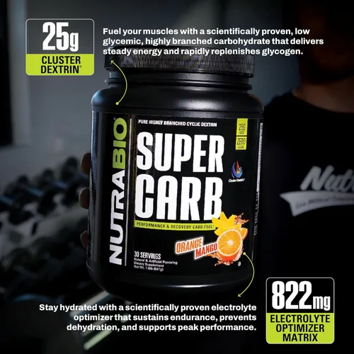 Miniatura 6 de NutraBio Super carbohidratos, carbohidratos en polvo con dextrina en racimo y electrolitos, suplemento avanzado de carbohidratos en polvo