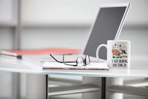 Miniatura 6 de Taza de café de cerámica con estampado de vaca Kawaii para mujeres, mamá o hija