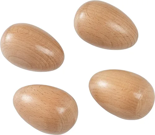 Miniatura 8 de Cocteleras de huevos de madera para adultos, instrumento de percusión de mano para educación musical, premios en el aula (natural grande)