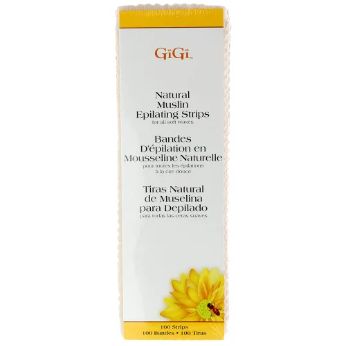 Miniatura 9 de GiGi Tiras depiladoras de muselina natural, tiras de cera suave para depilación facial y cuerpo, disponibles en tamaños regulares y pequeños