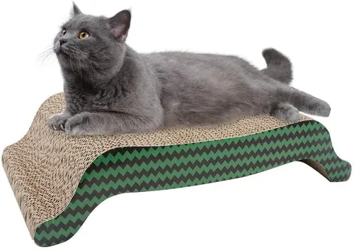 Miniatura 8 de PAWISE Juguete rascador interactivo para gatos, tablero rascador de cartón 3 en 1 y caja de juguetes interactiva de rompecabezas para gatos