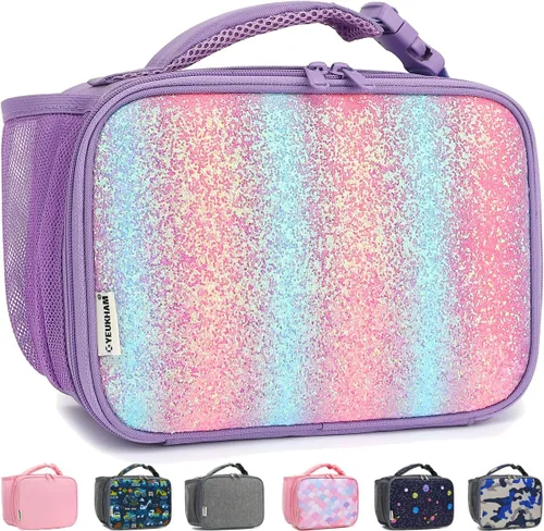 Miniatura 16 de GYEUKHAM Lonchera Aislada para la Escuela, Bolsas de Almuerzo Térmicas Reutilizables Duraderas Congelables para Niños Niñas Hombres Mujeres - azul