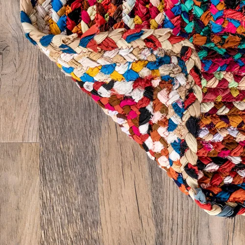Miniatura 6 de nuLOOM Tammara Multicolor, 2 pies 8 pulgadas x 16 pies, trenzado a mano, bohemio, algodón, suave y acogedor, alto tráfico, resistente a las manchas