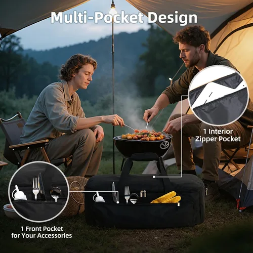 Miniatura 4 de NOELIFE Bolsa para Ooni Koda 12, funda de transporte portátil con bolsillos para accesorios de horno de pizza Ooni, bolsa de transporte acolchada