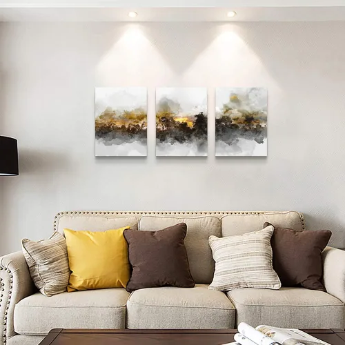 Miniatura 4 de Arte de pared para sala de estar, pintura abstracta en blanco y negro, decoración de pared para baño, dormitorio, obra de arte, pintura de 16" x