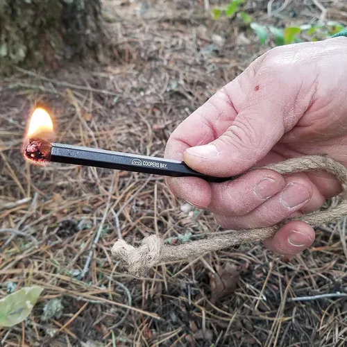 Miniatura 6 de Hexalite Ferro Rod y FireWick Kit de yesca Varilla ferro hexagonal extra grande de 1/2 x 6 pulgadas de largo Incluye Tinder FireWick Paquete