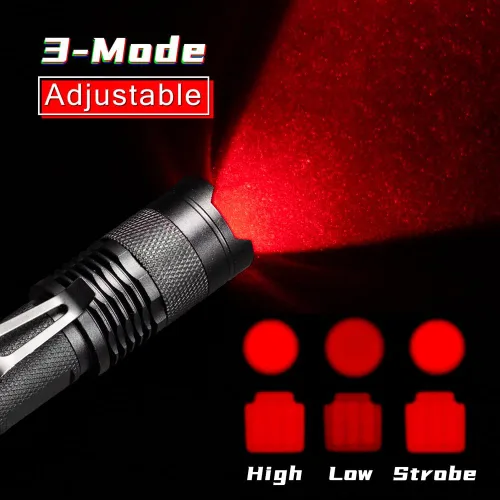 Miniatura 4 de Paquete de 4 linternas de luz roja, 3 modos de linterna roja LDE roja para astronomía, observación nocturna y actividades al aire libre