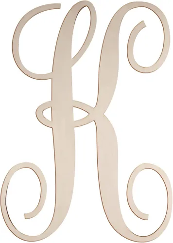 Miniatura 17 de Letras de madera cursivas para decoración de pared, letras grandes de madera de 14 pulgadas, monograma sin terminar, letras de madera, manualidades