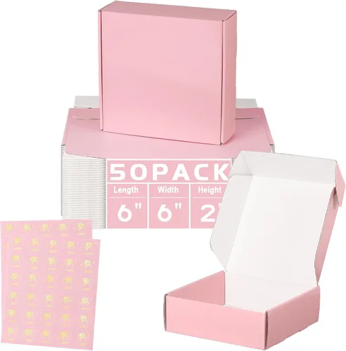 Miniatura 24 de Cajas de envío pequeñas de 6 x 4 x 2 pulgadas para pequeñas empresas, paquete de 30 cajas de correo moradas, caja de embalaje de cartón corrugado