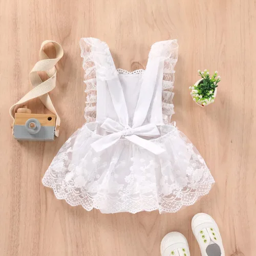 Miniatura 21 de IDOPIP Conjunto de ropa de 1er cumpleaños para niñas con estampado floral, estilo bohemio, con encaje, tutú y diadema de princesa