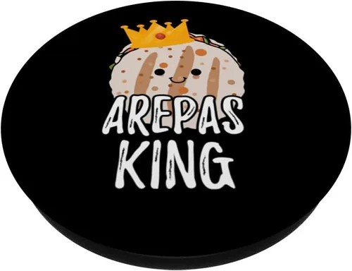 Miniatura 2 de Arepas King Venezolano Comida Tradicional Divertido Fabricante de Arepas PopSockets Adhesivo PopGrip