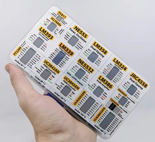 Miniatura 6 de Surtido de chips CI XL, 150 piezas, amplificador, oscilador, pwm, PC817, NE555, LM358, LM324, JRC4558, LM393, LM339, NE5532, LM386, TDA2030