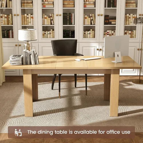 Miniatura 5 de Miereirl Mesa de comedor extensible de 59 a 77 pulgadas para 6 a 8, mesa de cocina rectangular que ahorra espacio con extensión fácil de sacar