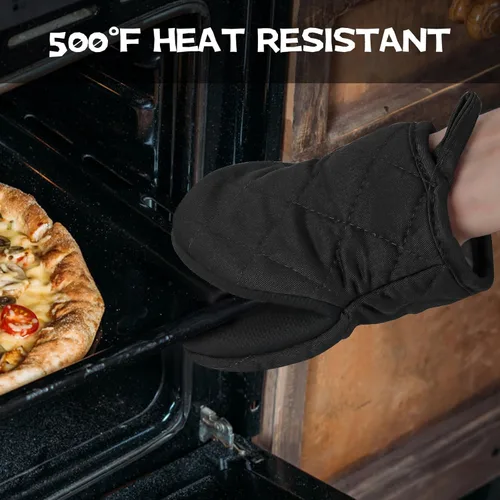 Miniatura 5 de Juego de Manoplas de Horno y Soportes para Ollas, Paquete de 4, Mini Guantes de Cocina de Silicona Resistentes al Calor para 500 Grados Fahrenheit