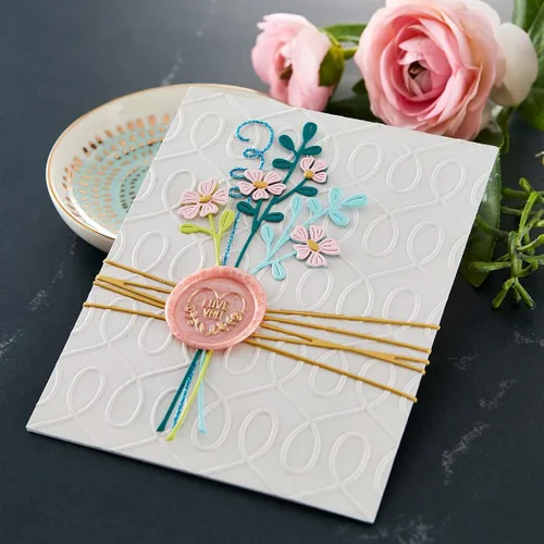 Miniatura 6 de Sealed by Spellbinders - Paquete de 5 sellos de cera y asas - Forever Rose, Mystic Butterfly, Mandala, Love You Heart, círculo sólido de 1 pulgada