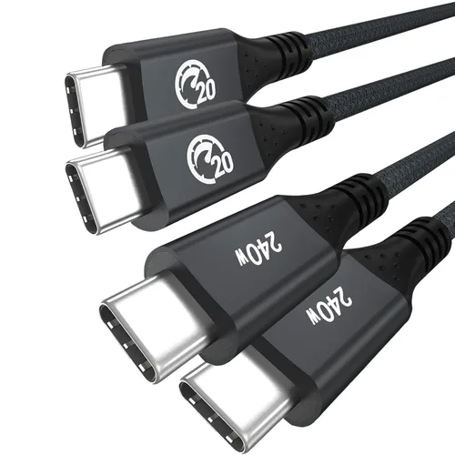 Miniatura 8 de UseBean Cable USB C a USB C de 240 W de 1.6 pies [2 paquetes], USB 3.2 Gen2X2 20Gbps Tipo-C PD carga rápida, cable de video 4K, para iPhone 15 Plus