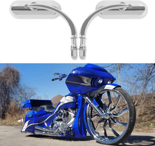 Miniatura 14 de 8mm 10mm Espejos Mini para Motocicleta Negros Compatibles con Honda Suzuki Harley Road King Street Electra Glide Road Glide Dyna Softail Retrovisor