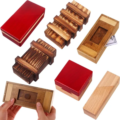 Miniatura 8 de Caja de rompecabezas de madera con compartimento oculto 3D, cajones mágicos, caja mágica secreta, caja de madera para rompecabezas, caja