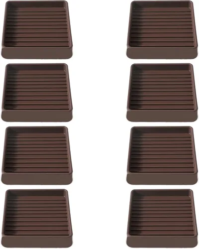 Miniatura 8 de Copas cuadradas de goma para muebles de 3 x 3, almohadillas antideslizantes para muebles, tapones de cama con agarre, protegen cualquier suelo