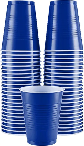 Miniatura 8 de Amcrate Vasos desechables, vasos de plástico negros de 18 onzas, fuertes y resistentes para bodas, Navidad, Halloween, paquete de 50