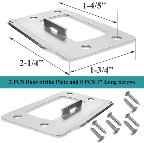 Miniatura 2 de Plaquita de Restaurador de Pestillo de Puerta de 2-1/4" por 1-3/4" para Puertas, 2 PIEZAS de Hardware Universal para Cerradura de Puerta con Níquel