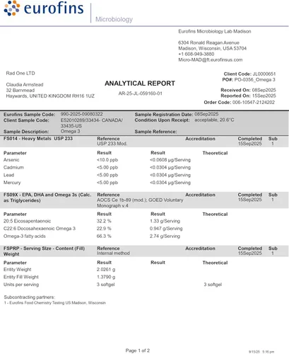 Miniatura 8 de Intelligent Labs Triglicérido Omega 3 2250 mg por porción de 3 cápsulas Cápsulas de aceite de pescado sin eructos 120 cápsulas blandas por