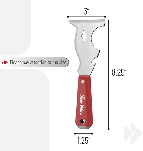 Miniatura 2 de Bates- Raspador de pintura, herramienta de pintor 10 en 1, raspadores de pintura roja para madera, herramienta de pintores, cuchillo de pintor, Rojo