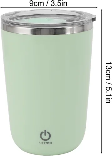 Miniatura 2 de Shaker Bottle - Taza mezcladora eléctrica de acero inoxidable de 11.8 onzas, mezcladora autoagitable, taza de café recargable por USB para deportes
