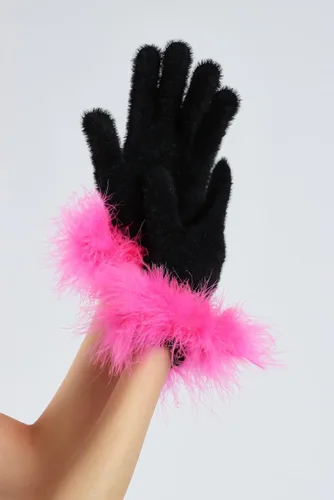 Miniatura 40 de Sahabowi Guantes de cuero para clima frío Manopla de lana cálida de invierno para mujeres