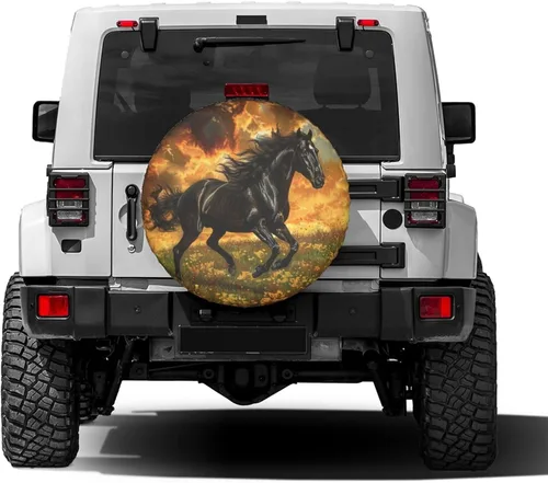 Miniatura 2 de Cubierta de neumático de repuesto con estampado de caballo 3D, impermeable y a prueba de polvo, para remolque, RV, SUV y muchos vehículos de 14