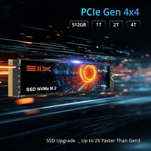 Miniatura 3 de SIX NVME X7400 M.2 SSD PCIe 4.0-512GB m.2 2280 ssd, lectura hasta 5000MB/s para juegos PS5 expansión de almacenamiento de memoria con disipador