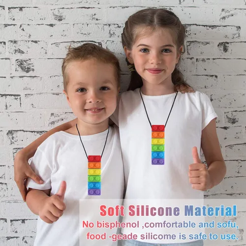 Miniatura 6 de Collar masticable, paquete de collar sensorial para niños con TDAH, autismo, necesidades de morder, palo masticable de motor oral, masticable