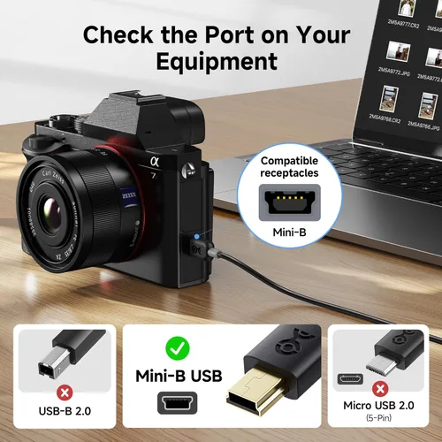 Miniatura 2 de Cable Matters Cable mini USB a USB C, 3.3 pies, datos de 480 Mbps, carga de 15 W, cable USBC a MiniUSB para controlador de juegos, cámara, GPS, Dash