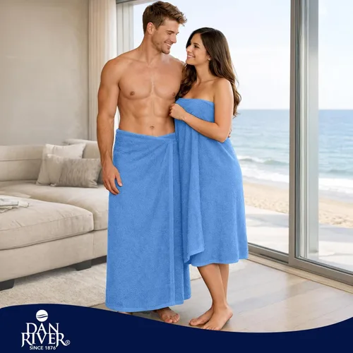 Miniatura 137 de DAN RIVER Paquete de 2 sábanas de baño de 35x70 pulgadas, sábanas de baño jumbo acanaladas para adultos, toallas grandes gruesas y absorbentes